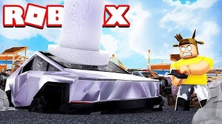 Crashing my Tesla Cybertruck in Roblox (Roblox Vehicle Simulator)
