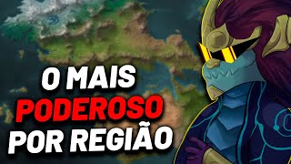 ELEGENDO O CAMPEÃO MAIS PODEROSO DE CADA REGIÃO- League of Legends