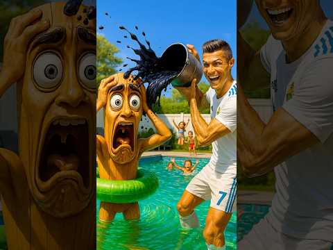 رونالدو وتونغ تونغ تونغ سحور وضعوا الألوان في حوض السباحة! 😂🎨🏊‍♂️