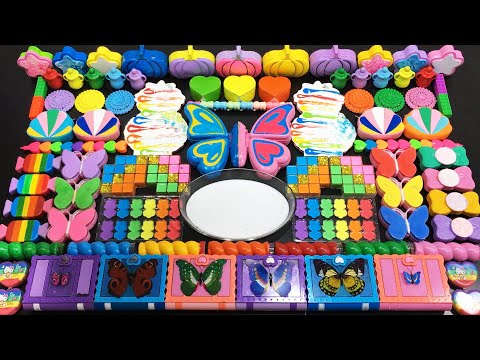 RAINBOW BUTTERFLY Slime !!! Mixing Random Things Into GLOSSY Slime !! ASMR Cocomelon slime