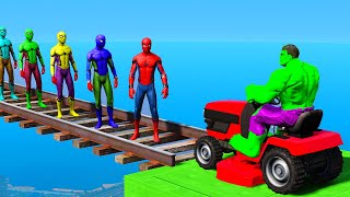 GTA V: Superheroes, Flatbed Trailer Tractor Truck COLOR POLICE CARS TRANSPORTING WITH TRUCKS