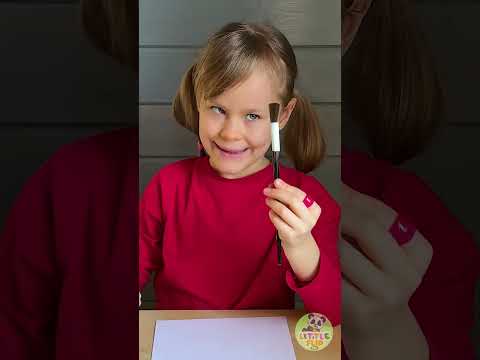 Ta-da! 🖌️✨ I Made a Real Paintbrush Myself! 😍 #kidsvideo #diy #painting