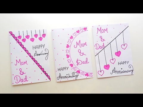 3 😍 White Paper 😍 Anniversary Card Making // Happy Anniversary Card // anniversary card for parents