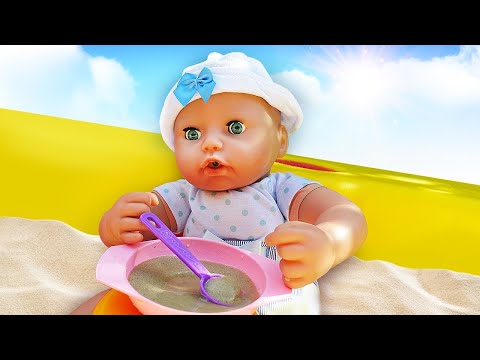 Kum oyunları. Oyuncak bebek Anabelle ile oynayalım. Bebek videoları.