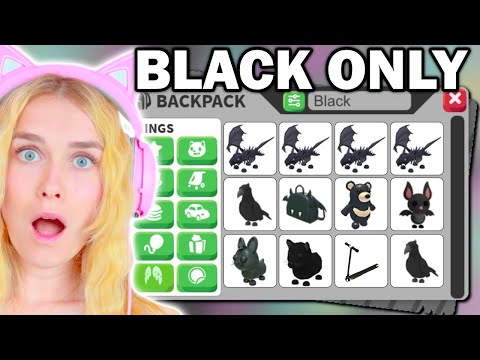 BLACK ONLY INVENTORY Challenge In Adopt Me! (Roblox)