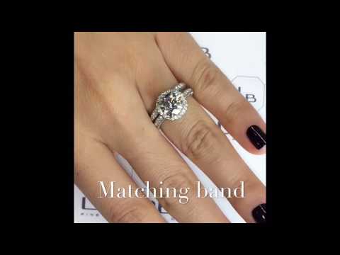 2.5 ct Round in Halo w/Three Row Band