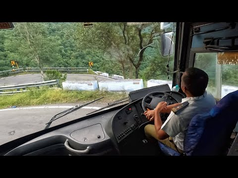 Power Steering Out. Volvo bus Struggling to Turn Extreme Hairpin bends.