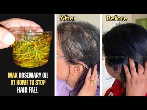 Make Rosemary Oil at Home to Stop Hair Fall and Regrow Thinning Hair | DIY Rosemary Hair Oil Recipe