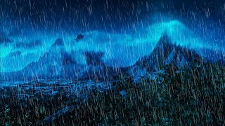 SOM SOM DE CHUVA FORTE NA MADRUGADA NAS MONTANHAS GELADAS PARA DORMIR