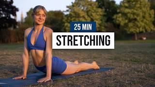 DAY 14: 25 MIN FULL BODY STRETCHING - Bodyweight only - Rest and Recover (LEVEL UP 2.0 CHALLENGE)