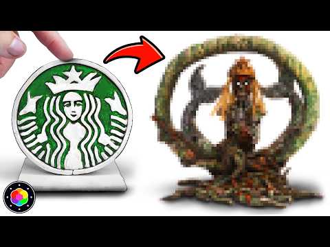 PERTURBE e HICE ATERRADOR el LOGO de STARBUCKS con plastilina...💀☕PERTURBANDO MARCAS #3 |PlastiVerse