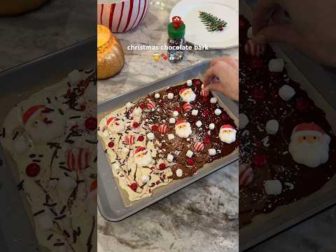 Christmas Chocolate Bark 🍫 #christmas #baking