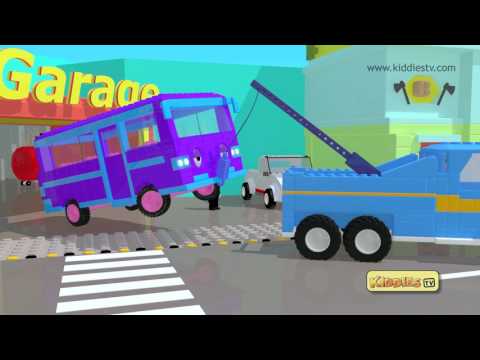Wheels on the bus tow truck | lego | brick builder | 3d | kindergarten |  Nursery rhymes | Kiddiestv