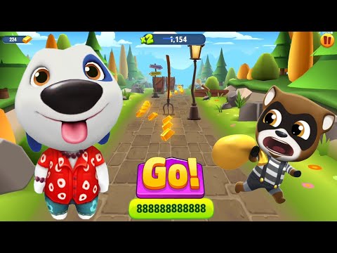 Talking Tom Gold Run Gameplay 2016 - Hawaiian Hank vs Raccoon Boss In Old Town - Android