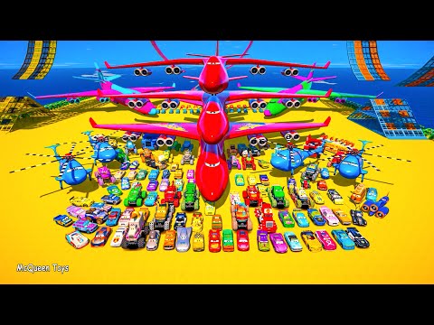 Disney Pixar Cars Unboxing Review | Lightning McQueen High Impact Monster Truck Pushover Racing Toys