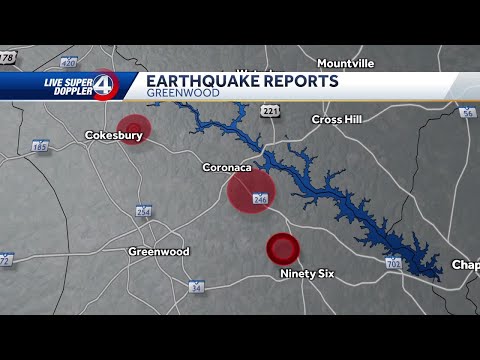 YouTube video thumbnail: 3 Earthquakes Reported in Greenwood County, South Carolina