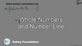 Whole Numbers and Number Line