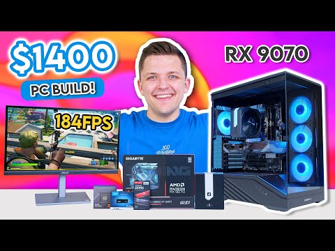 Best $1400 Gaming PC Build 2025! 😀 [ft. RX 9070 & Ryzen 5 w/ 1440p Benchmarks]