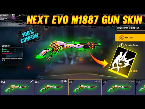 NEXT EVO M1887 GUN SKIN | NEW EVO M1887 GUN SKIN IN FREE FIRE | FREE FIRE NEW M1887 EVO GUN SKIN