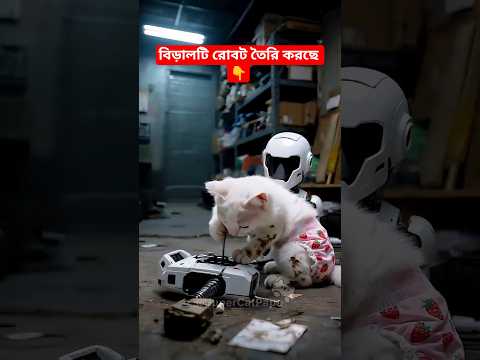 বিড়ালটি রোবট তৈরি করছে 🐱🐈 #catfunny #cat #funnycats #catvideos #aicartoon #cats #shorts