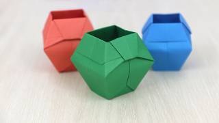 Origami Flower Vase - Flower Basket with Paper