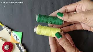 Diy Easy School competition Rakhi using threads😱/Handmade Rakhi for school competition/Diy Rakhi 