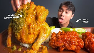 PARAH!! MUKBANG AYAM UTUH GUYUR CABE MERAH & IJO + AYAM KOREAN CHICKEN!! COMBO MAUT!!🥵