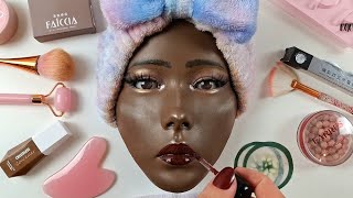 ASMR Makeup for Sleep on Black Girl😴 ( No Talking)