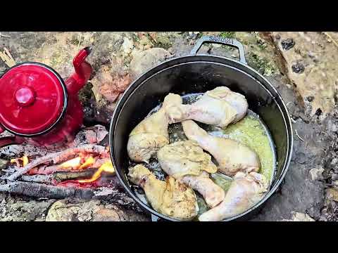 O Segredo da Galinhada Perfeita na Floresta 🌲🍗 Feita com Ferramentas Brutais! 🔪🔥 Descubra o Final  😱