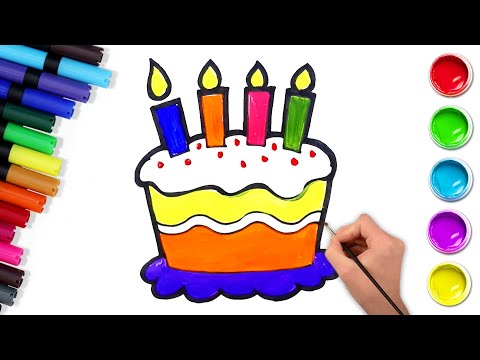 How To Draw A Yummy Cake 🎂 | Easy Drawing and Coloring For Kids | Chiki Art | HooplaKidz How To