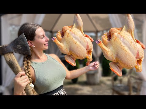 Whole Fried Chicken Recipe l Relaxing Cooking in Village ASMR