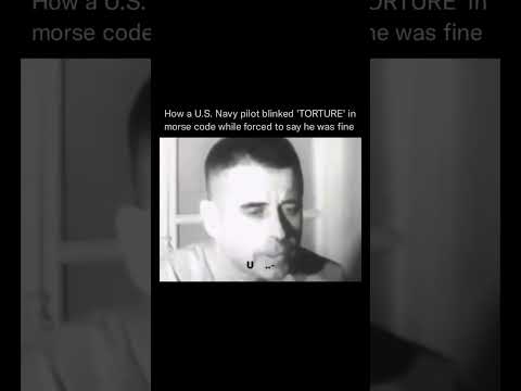 U.S. navy pilot signaling in Morse code