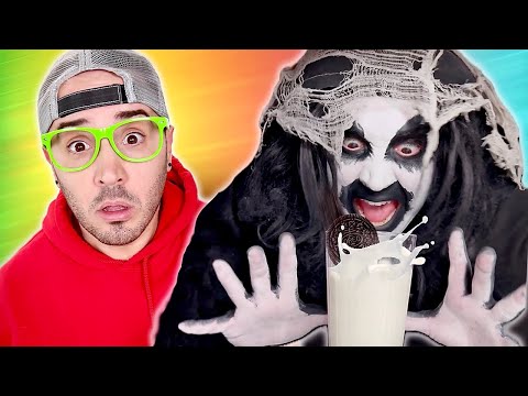 Monster drops cookie in the milk 🥛