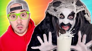 Monster drops cookie in the milk 🥛