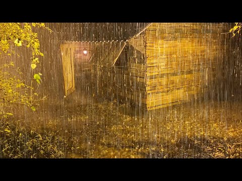Sleep Soundly in Bungalow at Night in RainForest - Heavy Rain with Thunder to Relax & Cure Insomnia