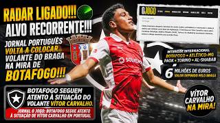 ⚠️BRAGA DEFINE PREÇO MILIONÁRIO E BOTAFOGO TENTA CONTRATAÇÃO DO VOLANTE VÍTOR CARVALHO