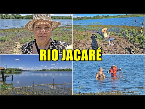 FUI PESCAR NO RIO JACARÉ NO RANCHO DO MEU GENRO TOMEI BANHO DE RIO FOI TUDO PERFEITO