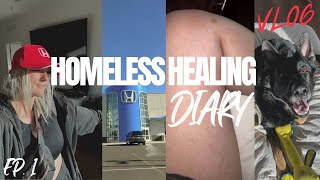 homeless healing diary, homeless talk, oil change & new hats vlog!