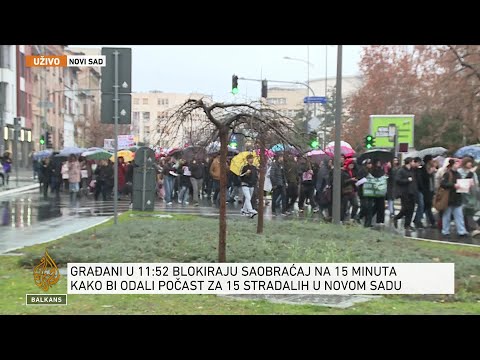 Veliki broj srednjoškolaca na ulicama Novog Sada daje podršku studentima