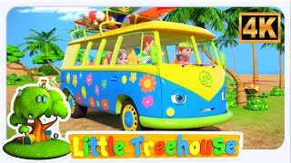 Beach Ride - Wheels on the Bus Learn Street Vehicles Cartoon Song for Kids