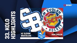 33. kolo: HC Slovan Bratislava - HKM Zvolen 6:2 (2:0, 1:2, 3:0)