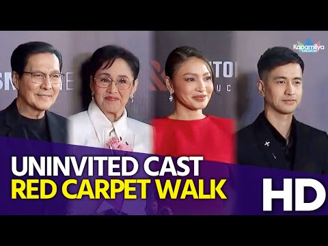 Vilma Santos, Nadine Lustre, at cast ng Uninvited, lumakad sa red carpet ng kanilang pelikula