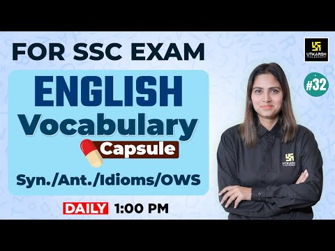 Vocabulary | Important Vocabulary for All SSC Exams | SSC English Vocabulary Capsule |Pratibha Ma'am