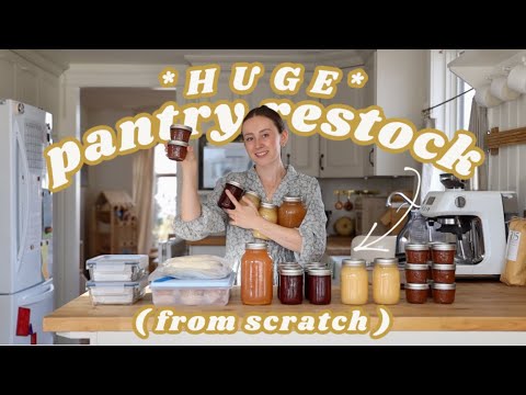 Restock My Pantry With Me (from scratch) // Apple Butter, Granola Bars, Pumpkin Spice Syrup, & More