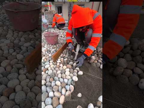 महंगे मार्बल के जगह पत्थर से बनाया अद्भुत डिजाइन🫡| Unique stone for floor making | #shorts #trending
