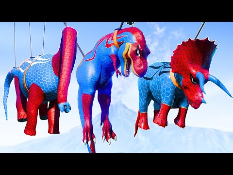 Spider-Man T-Rex vs Spinosaurus & Ultimasaurus – Epic Dinosaur Battle | Jurassic World Evolution