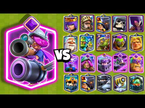 MOSQUETERA y CAÑON EVOLUCIONADOS vs TODAS LAS CARTAS | Clash Royal