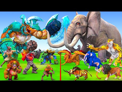 Prehistoric Mammals vs Mythical Animals Size Comparison Elephant Mammoth Vs Griffin Animal Epic Batt