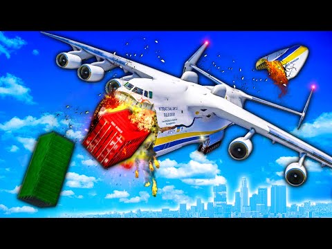 GIANT Cargo Plane FALLS APART over Los Santos in GTA 5!