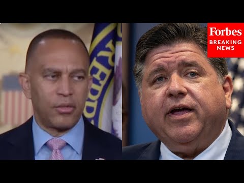 YouTube video thumbnail: Hakeem Jeffries: IL Gov. JB Pritzker Is 'Doing A Tremendous Job' To Drive Crime Down In Illinois